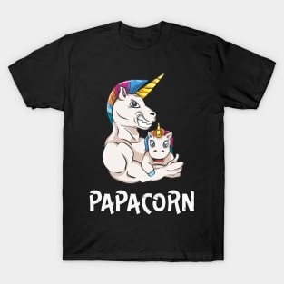 Papacorn Dad Unicorn Father Funny Men T-Shirt